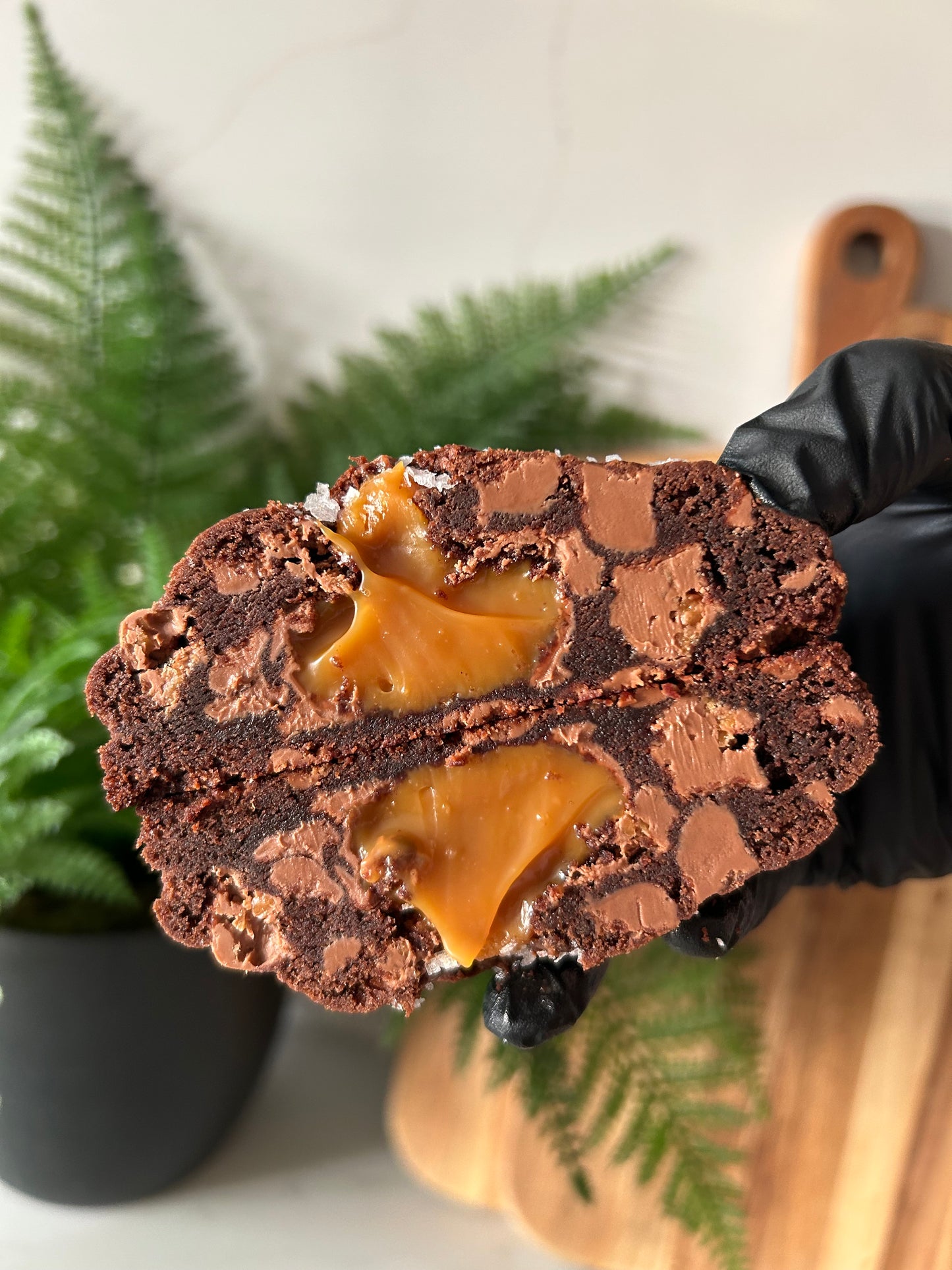 Double Chocolate Salted Caramel NYC Cookie